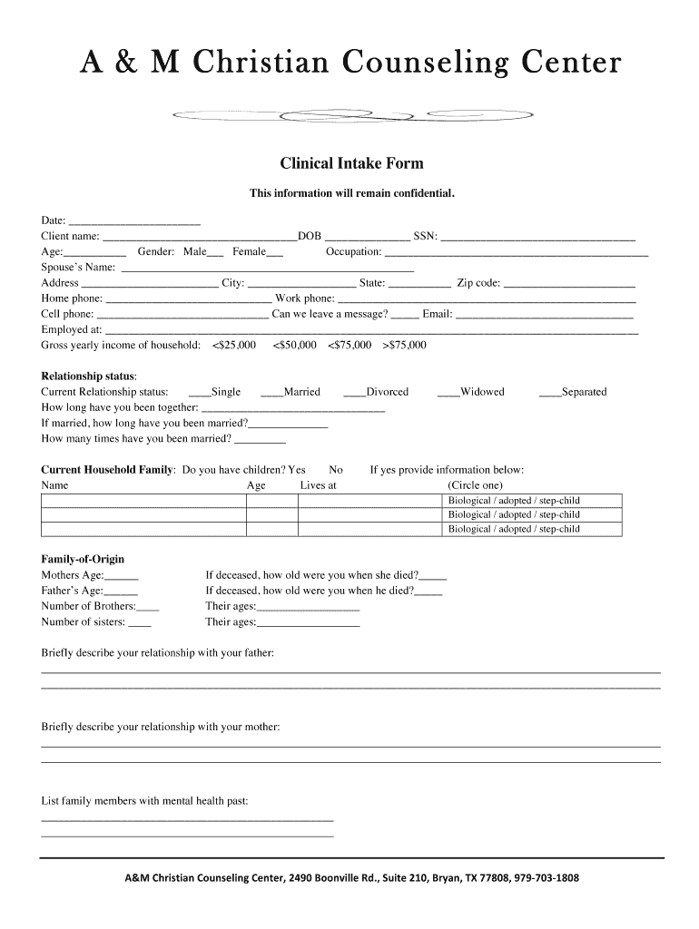 Printable Counseling Intake Symptom Forms Printable Forms Free Online