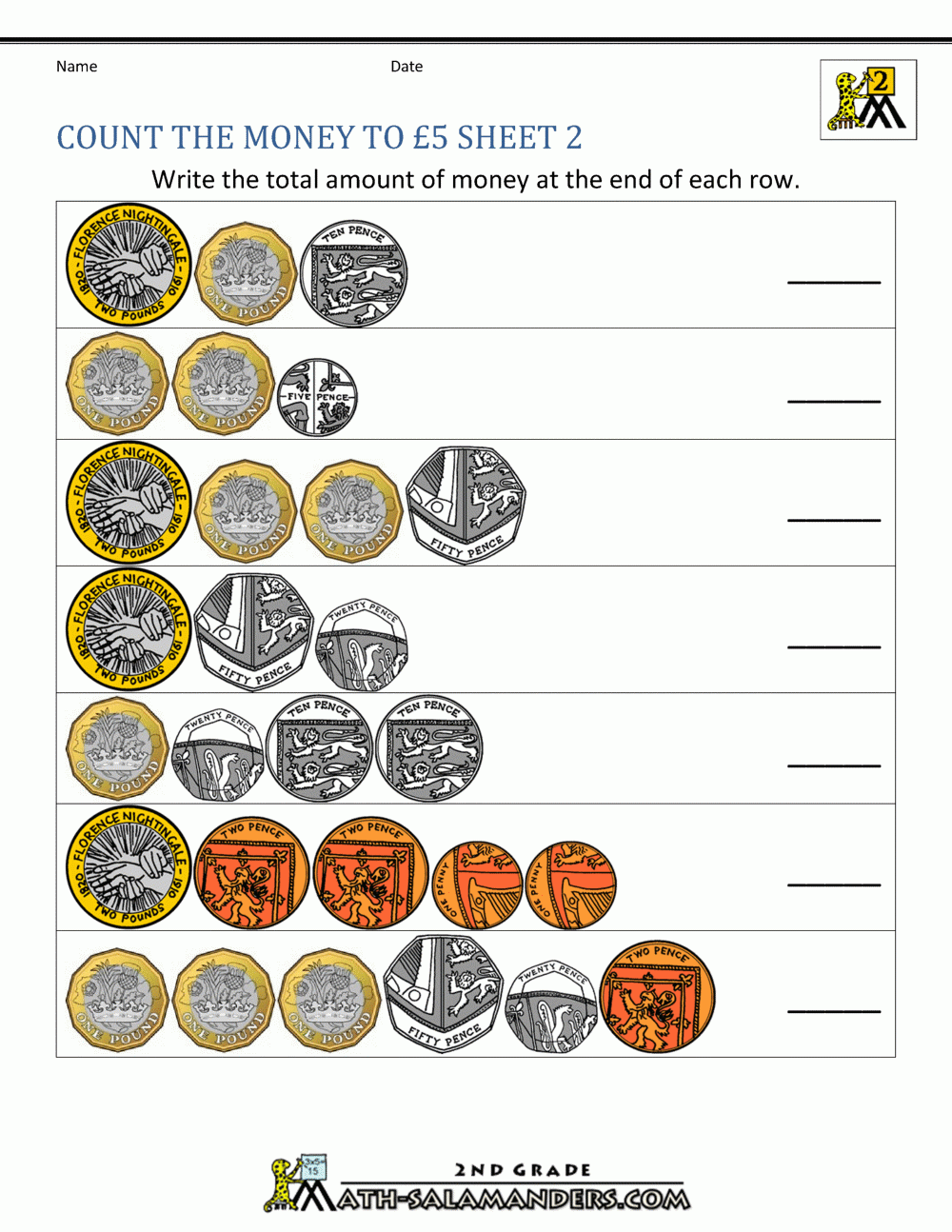Printable Counting Money Worksheets