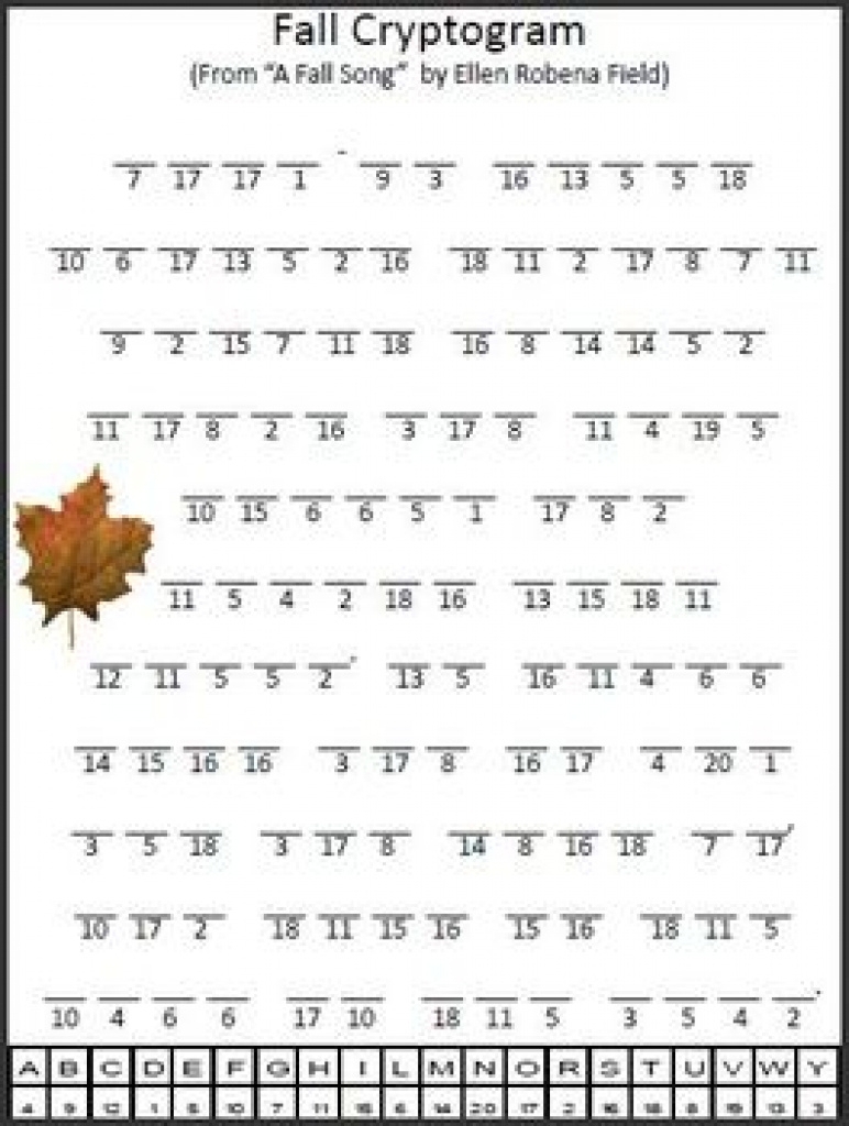 free printable cryptogram games