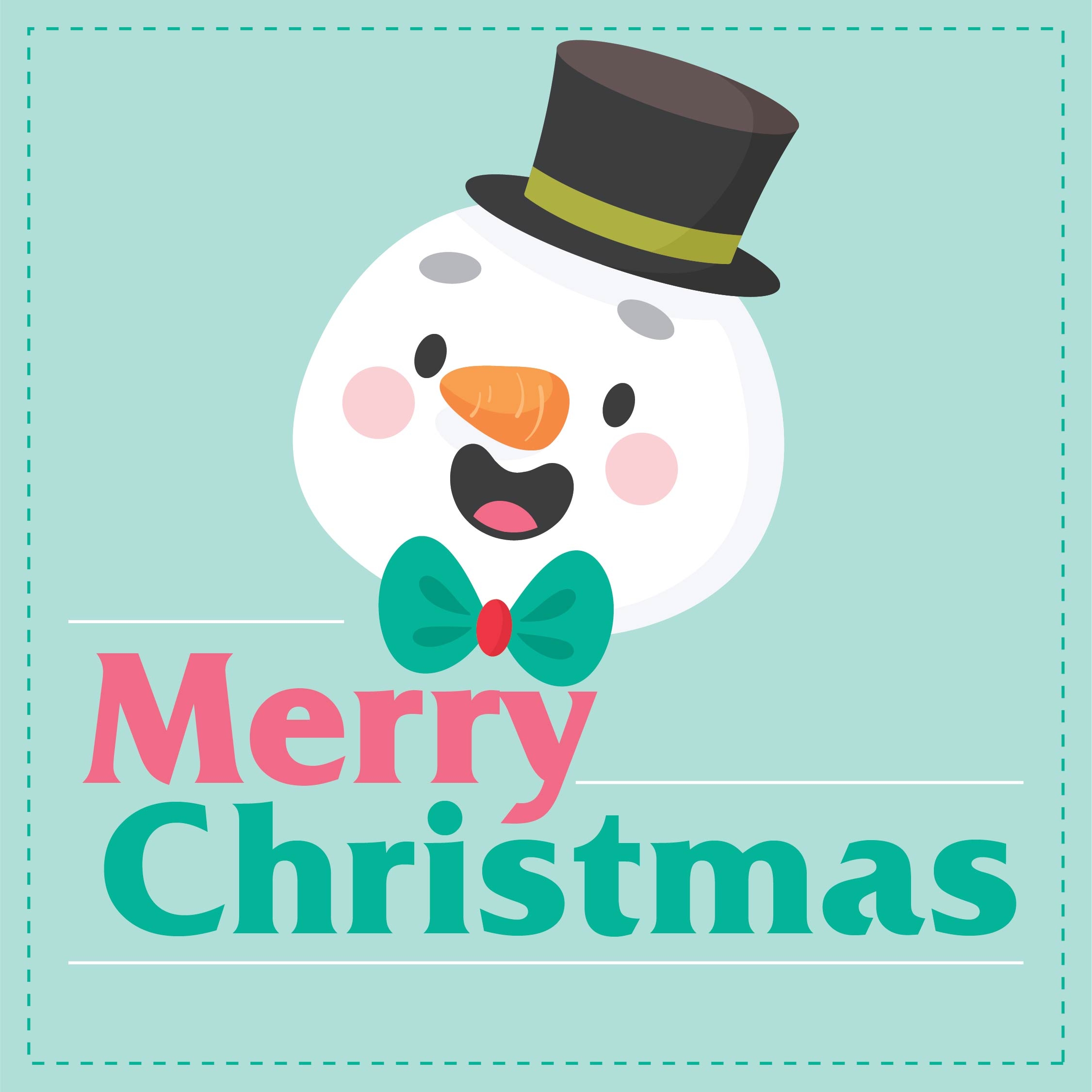 Printable Cute Christmas Card Template