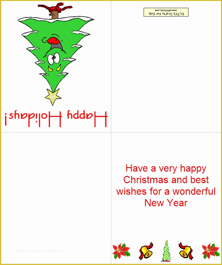 Printable Cute Christmas Card Template