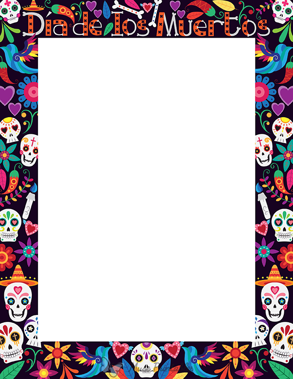 Printable Dia De Los Muertos Page Border