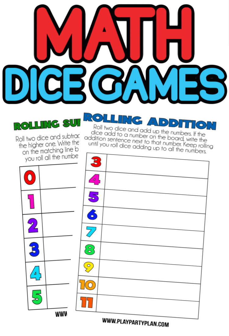 Printable Dice Game Sheets