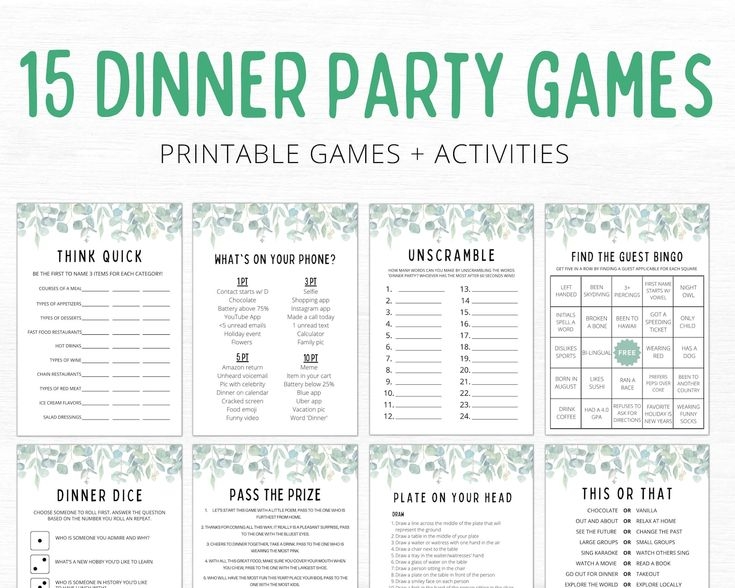 Printable Dinner Party Games Printable New Year Banners