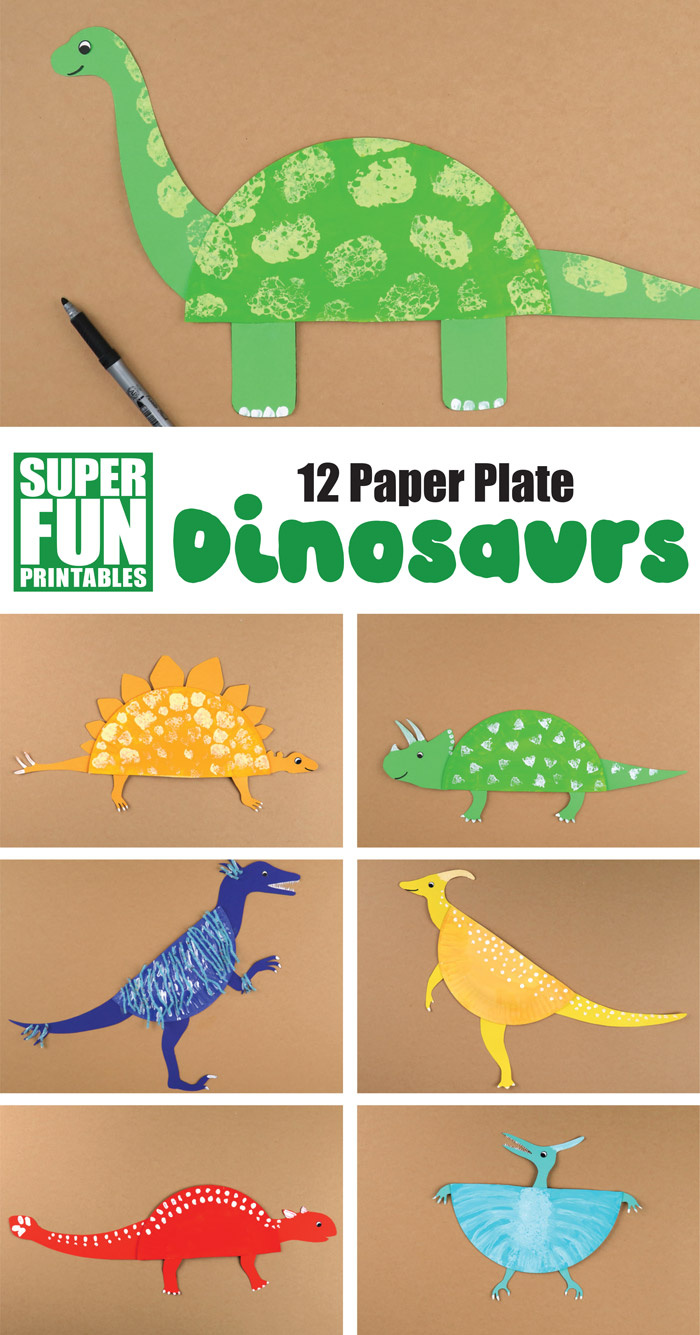 Printable Dinosaur Paper Plate Craft Template Social Media Template