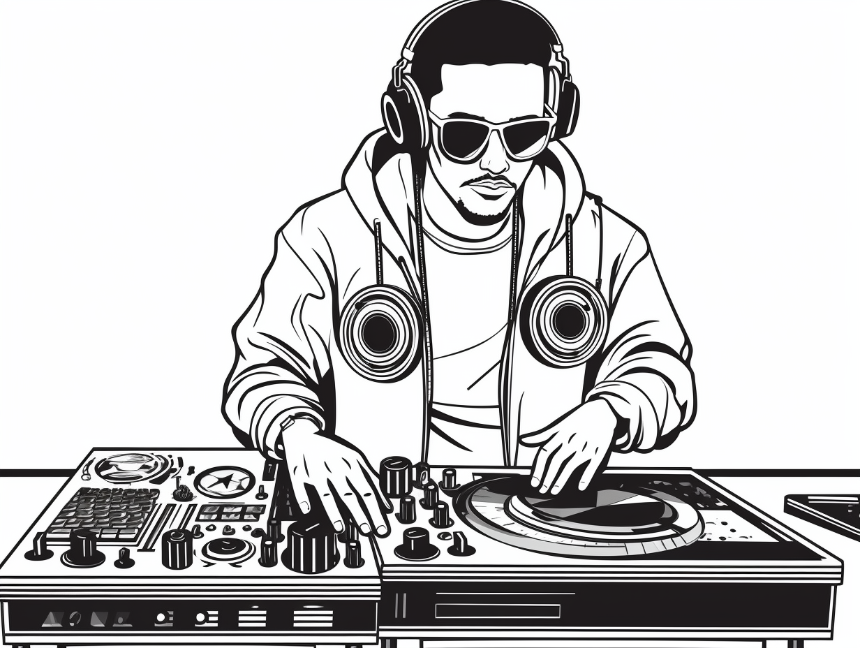 Printable Dj Coloring Activity Coloring Page
