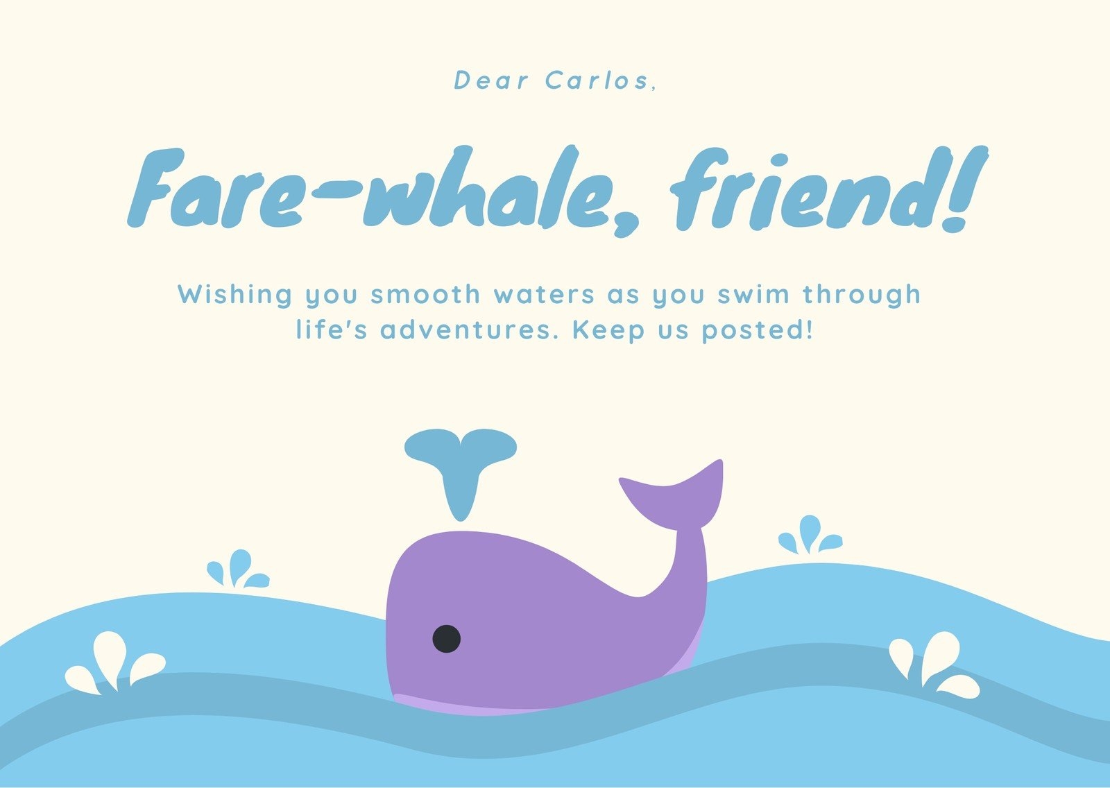 farewell card printable template