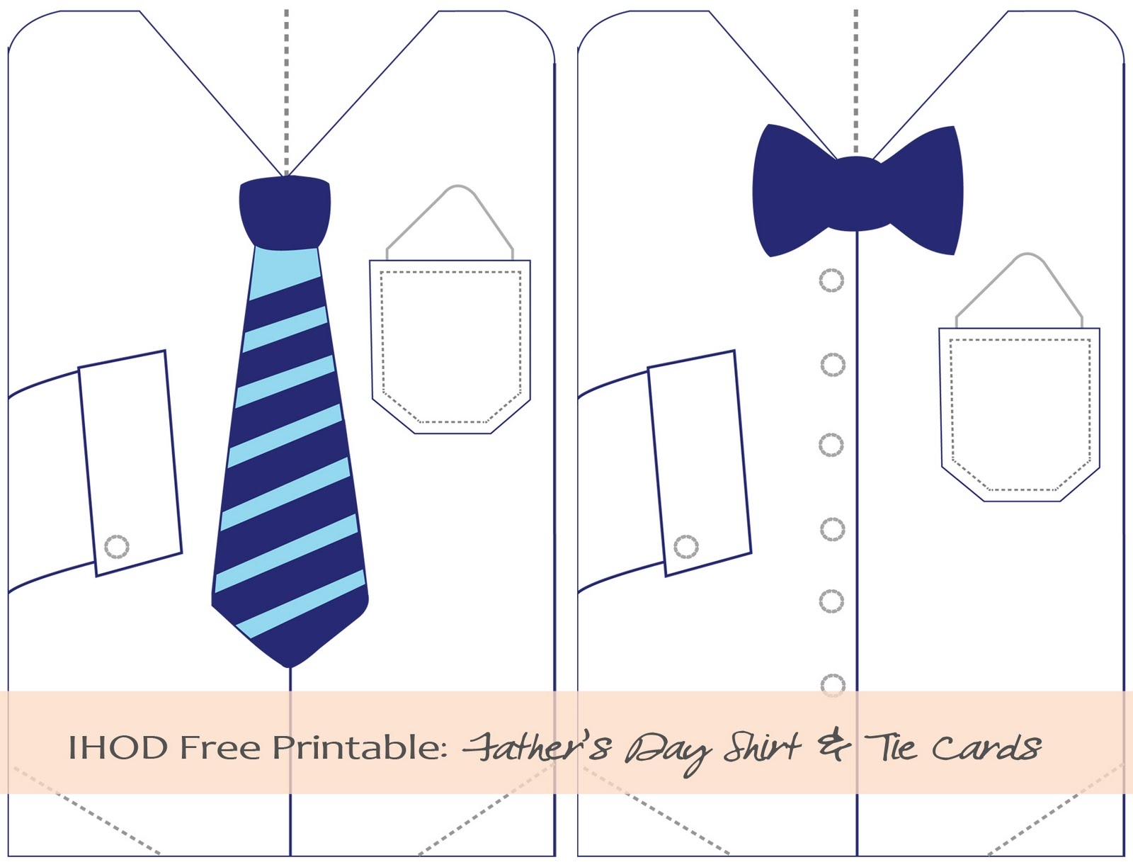 father's day tie card template printable