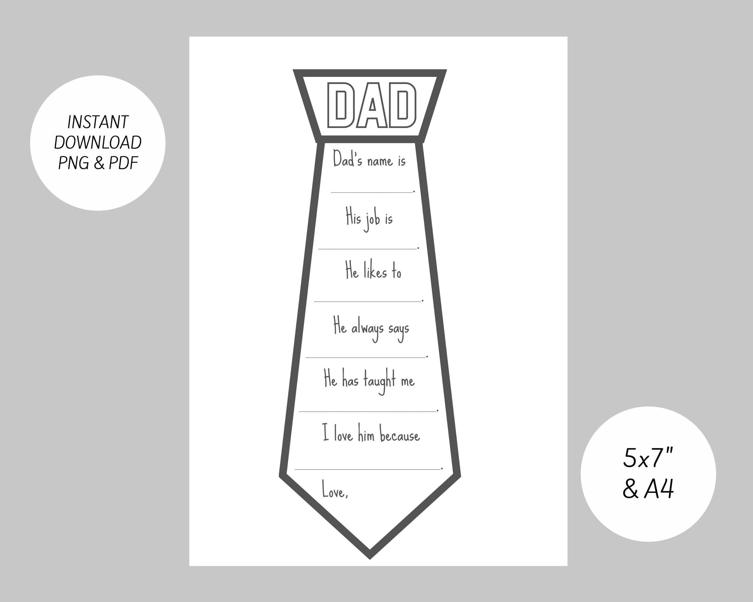 Printable Father 39 s Day Tie Template