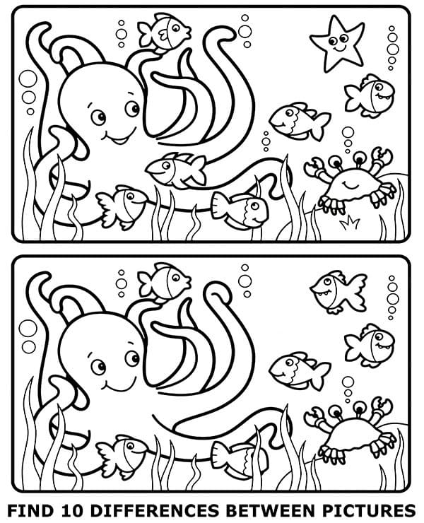 Printable Find 6 Differences Coloring Page Free Printable Coloring 