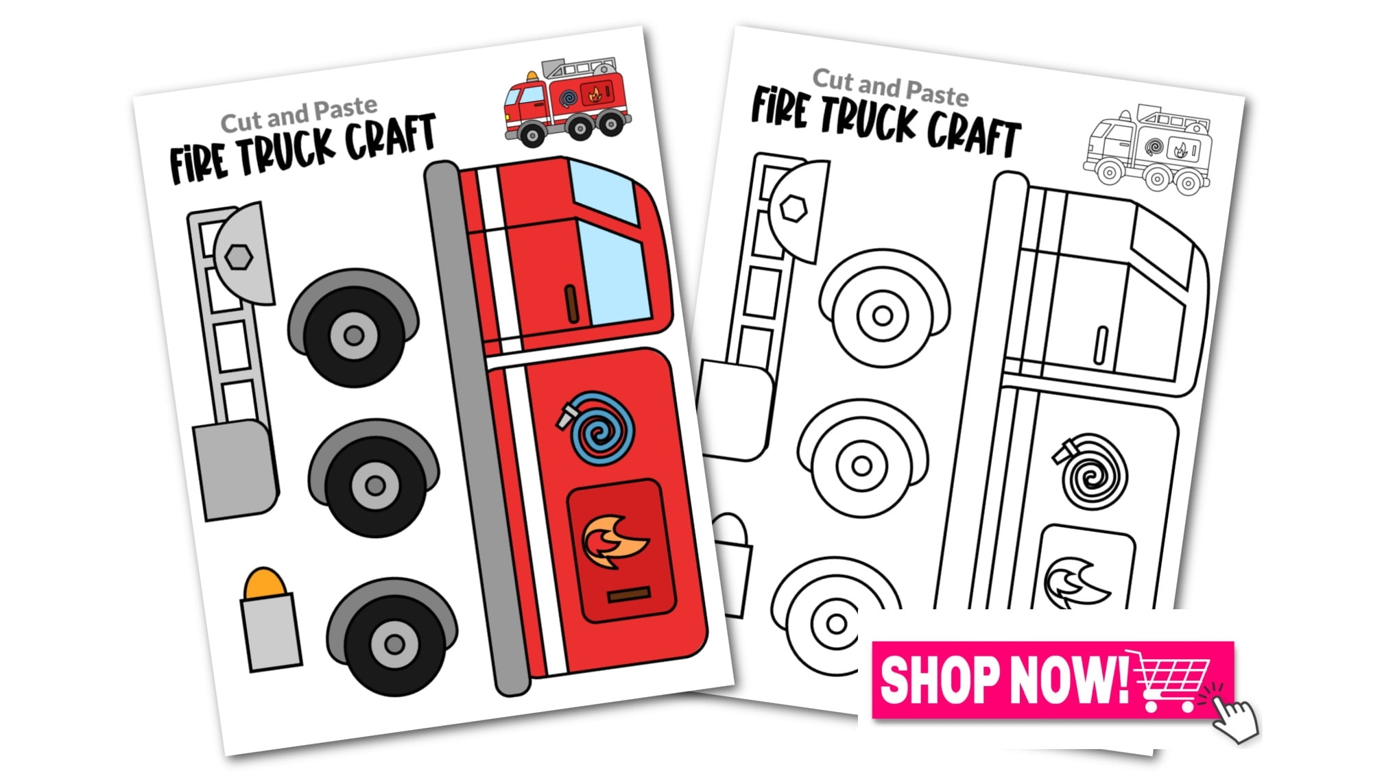 Printable Fire Truck Craft Template Free Printable