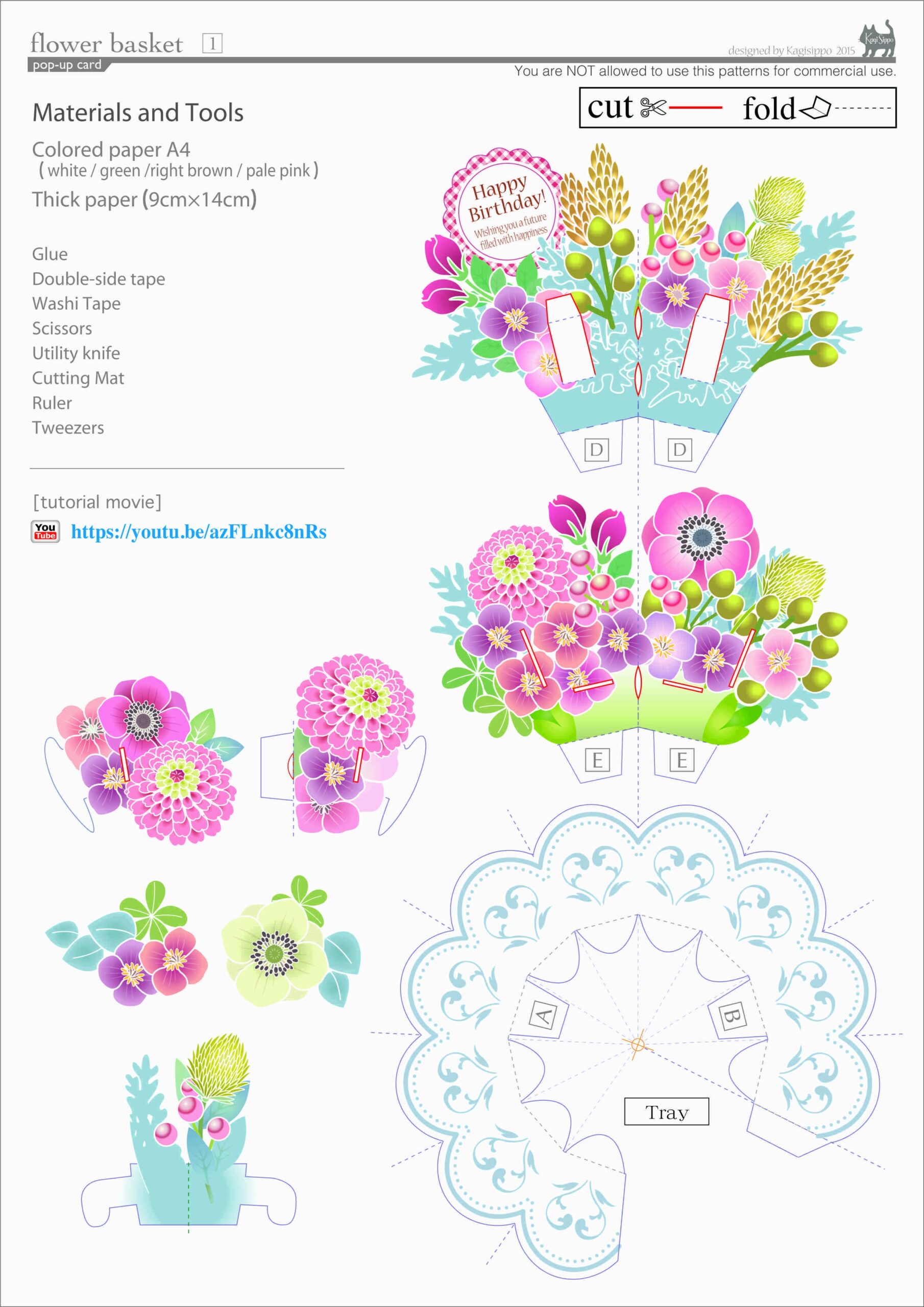 Printable Flower Pop Up Card Template Free Get What You Need For Free