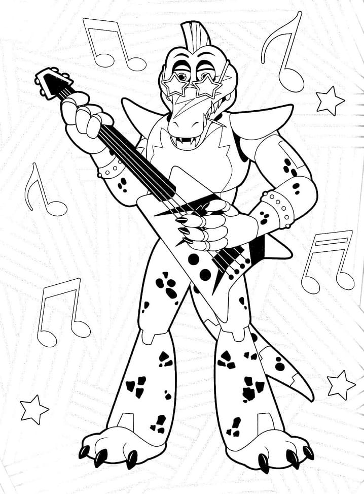 Printable FNAF Montgomery Gator Coloring Page Free Printable Coloring 