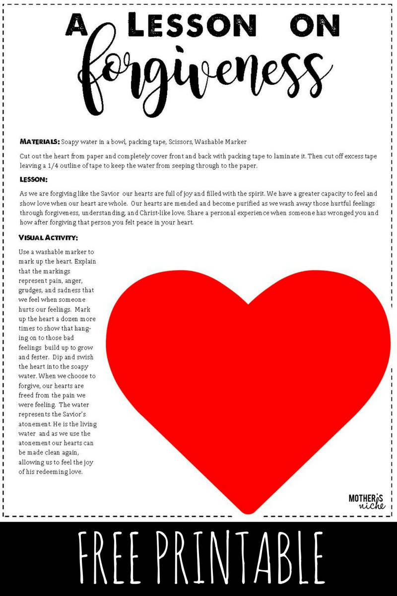 printable forgiveness activity sheets