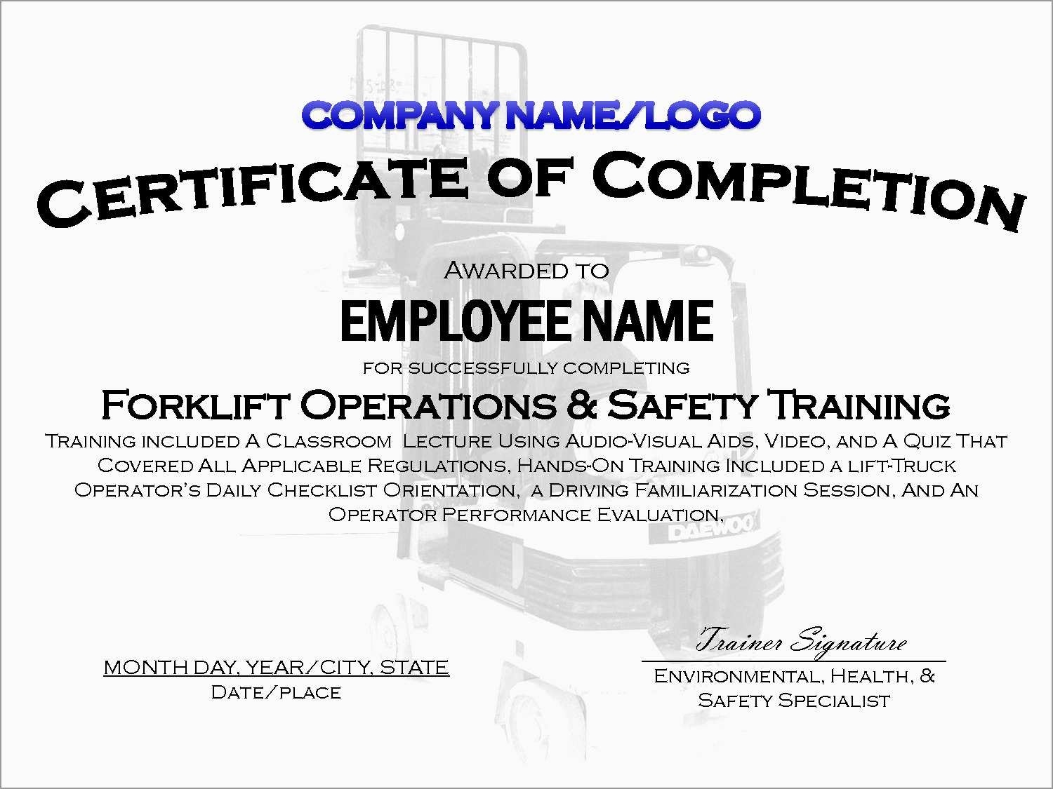 Printable Forklift Certification Wallet Card Template Free Flipbda