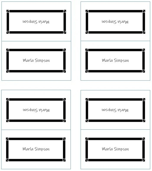 Printable Free Place Card Template 6 Per Sheet Printable Word Searches