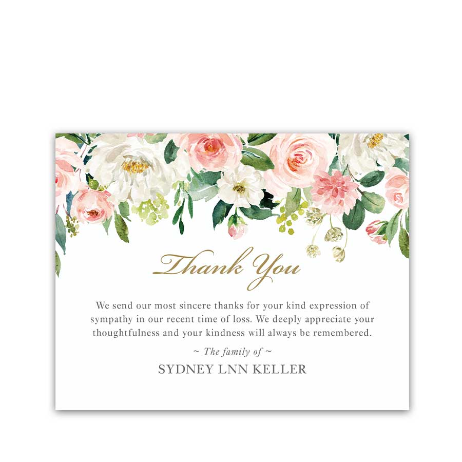 Printable Funeral Thank You Card Template Funeral Thank You Cards 