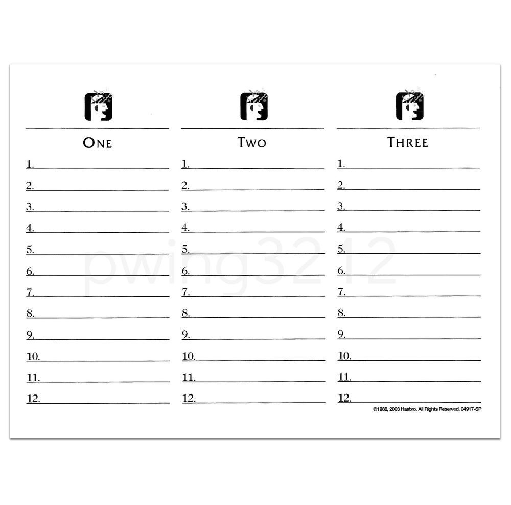 Printable Game Day Scattergories Pint Sized Treasures Scattergories 
