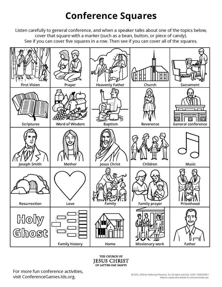 Printable General Conference Activities