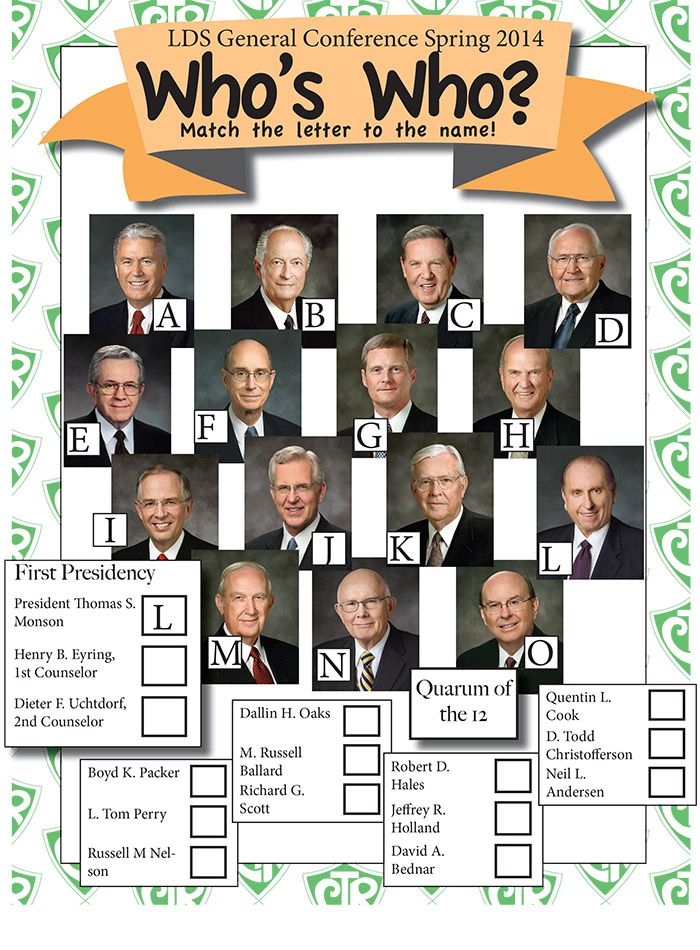 Printable General Conference Activities