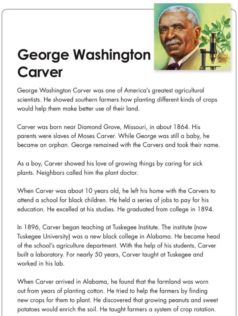Printable George Washington Carver Worksheets Printable JD