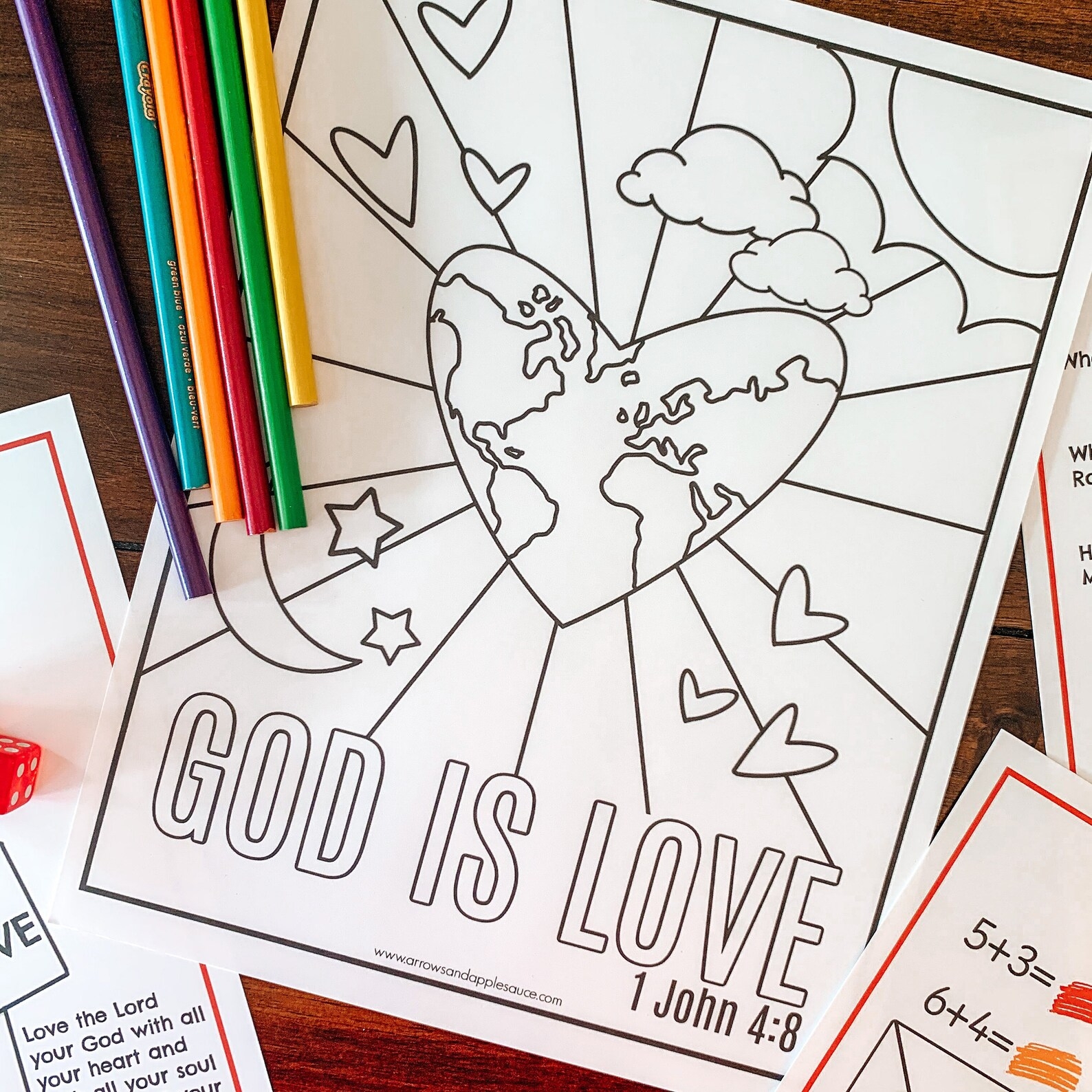 printable god is love activity sheet
