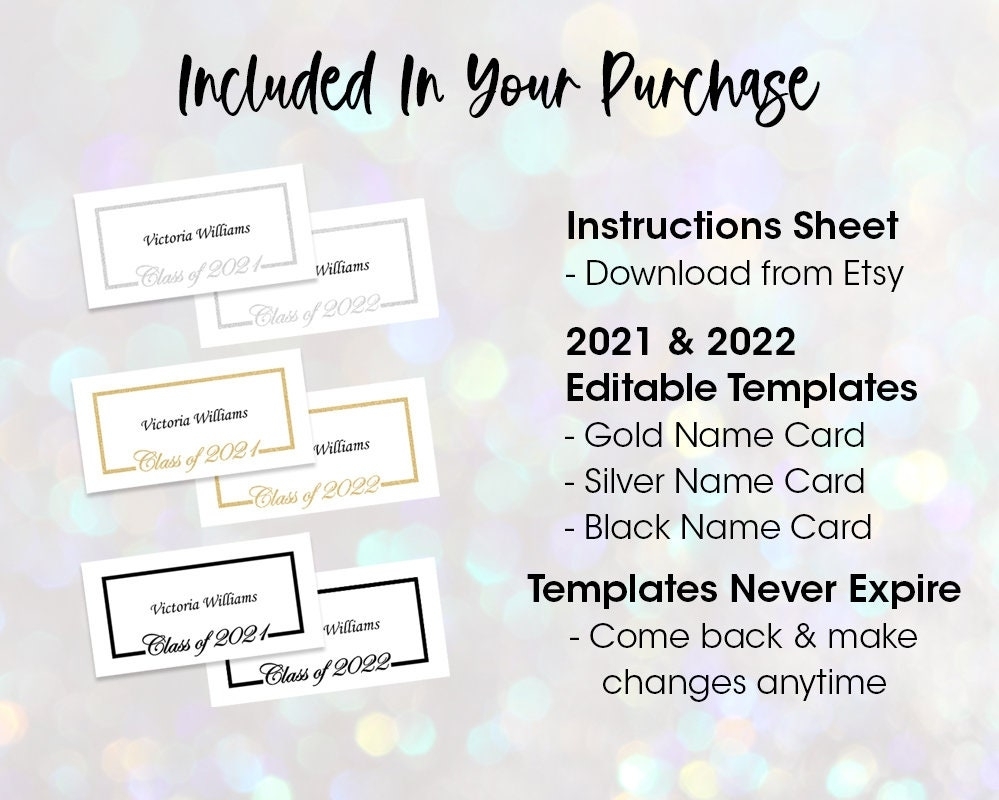 Printable Graduation Name Card Template Fillable Form 2025