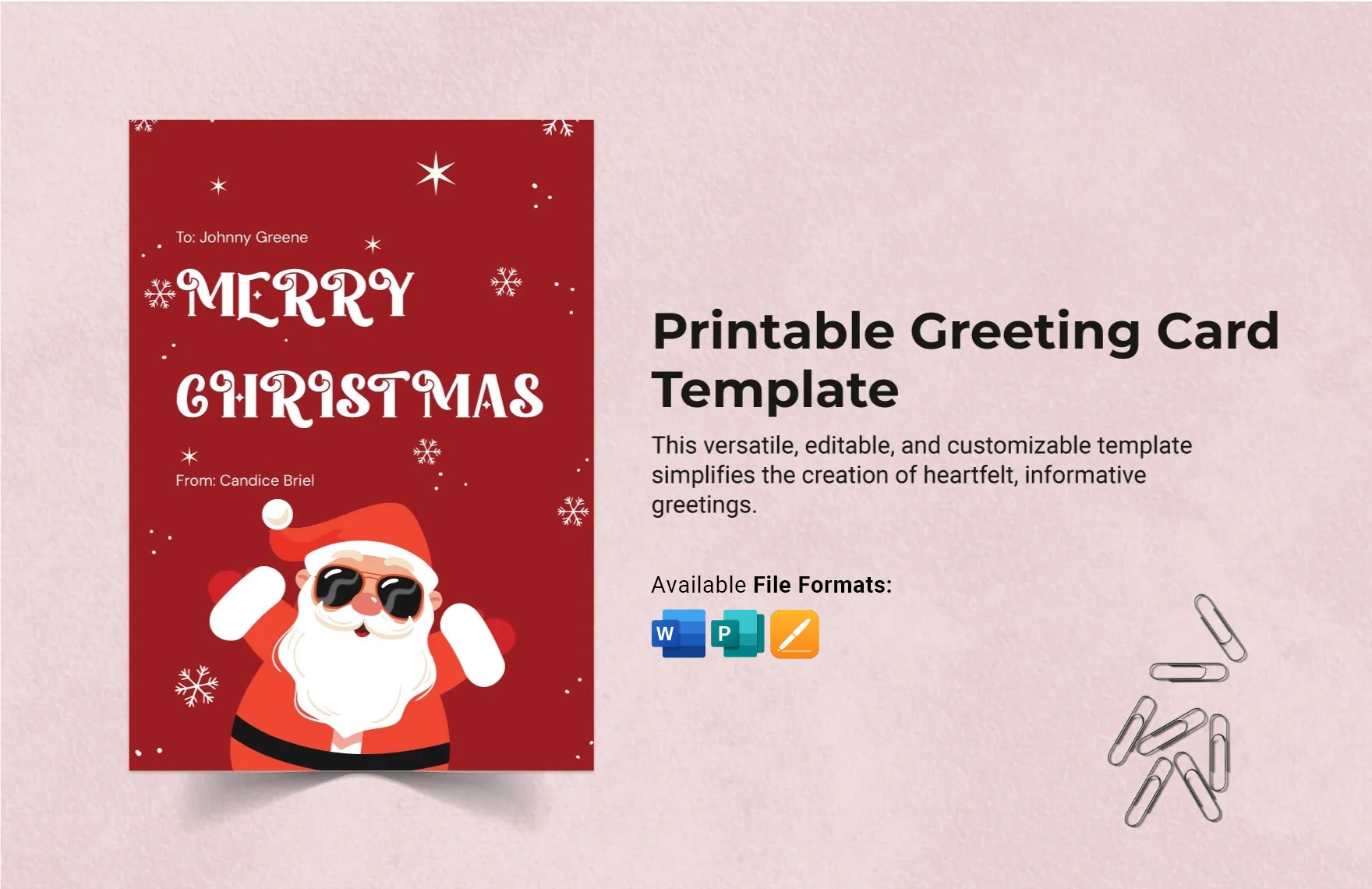 Printable Greeting Card Template In Word Publisher Pages Download