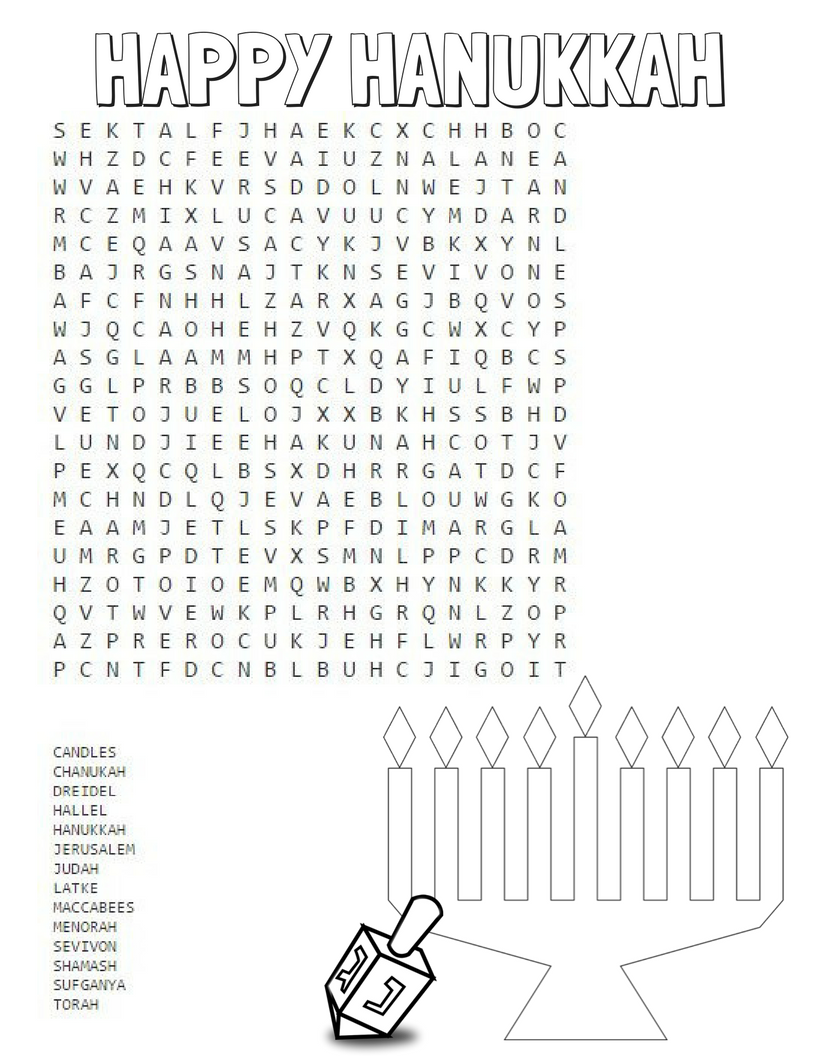printable hanukkah pictures to color