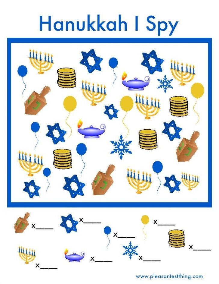 Printable Hanukkah I Spy Game Hanukkah Activities Printable Bingo Cards