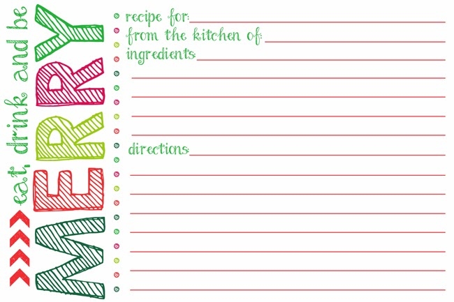 Printable Holiday Recipe Card