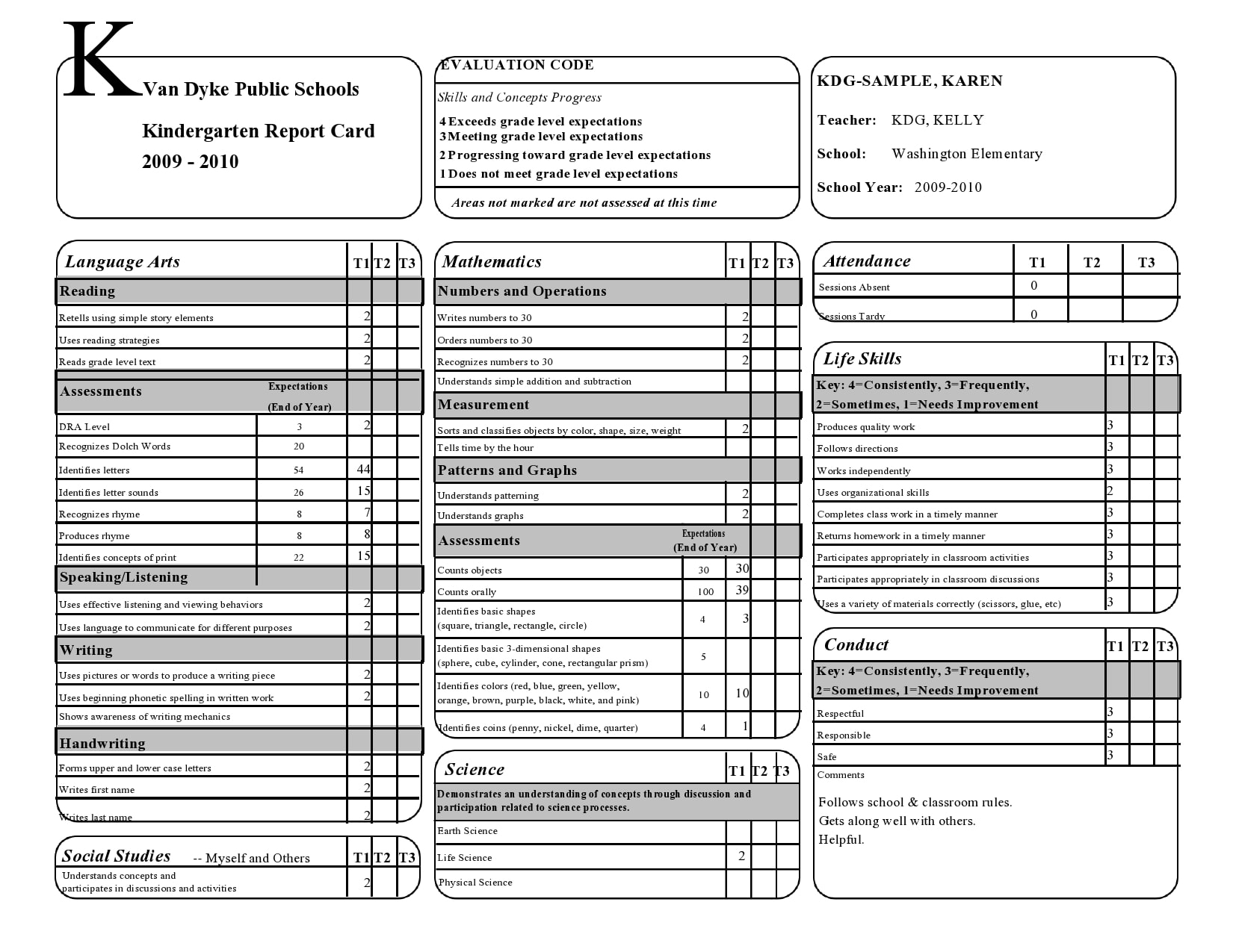 Printable Home Report Card Template Infoupdate