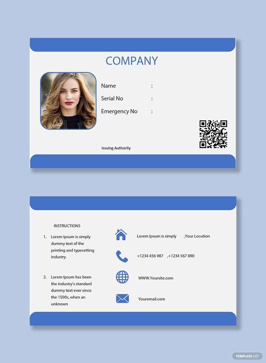 Printable ID Card Template