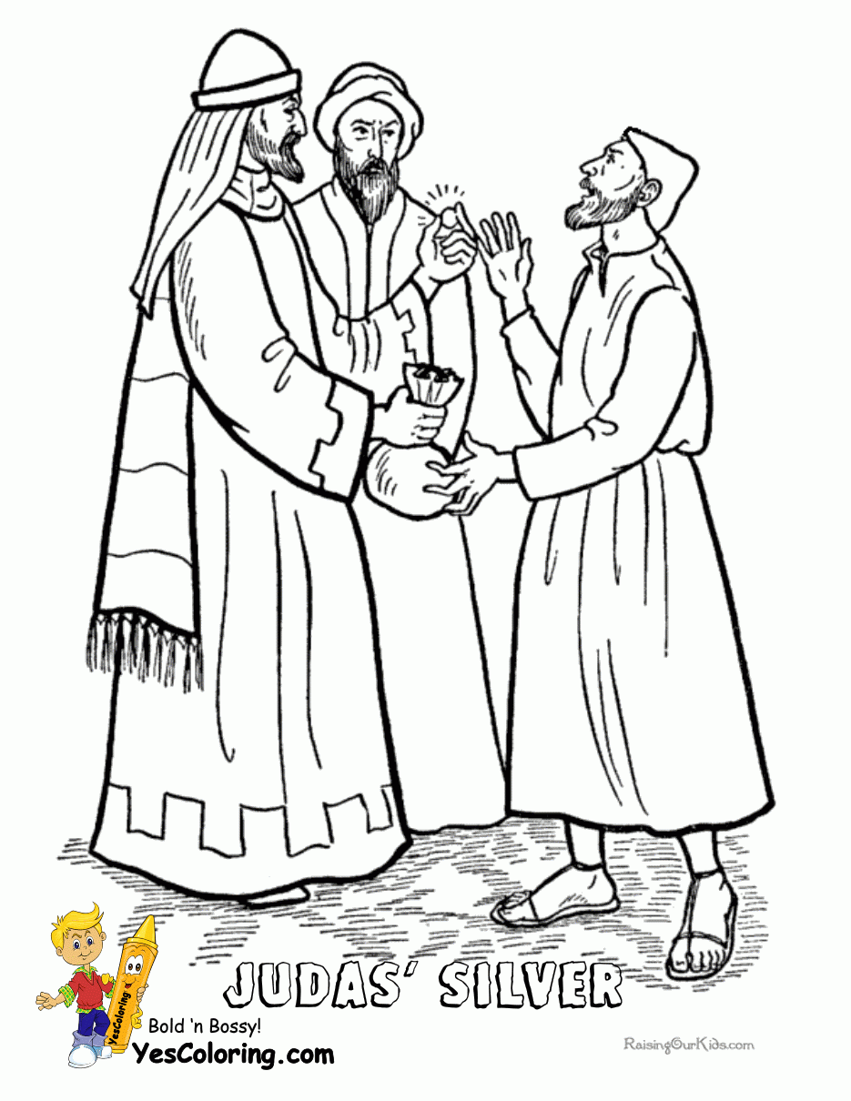 printable judas betrays jesus activity sheets