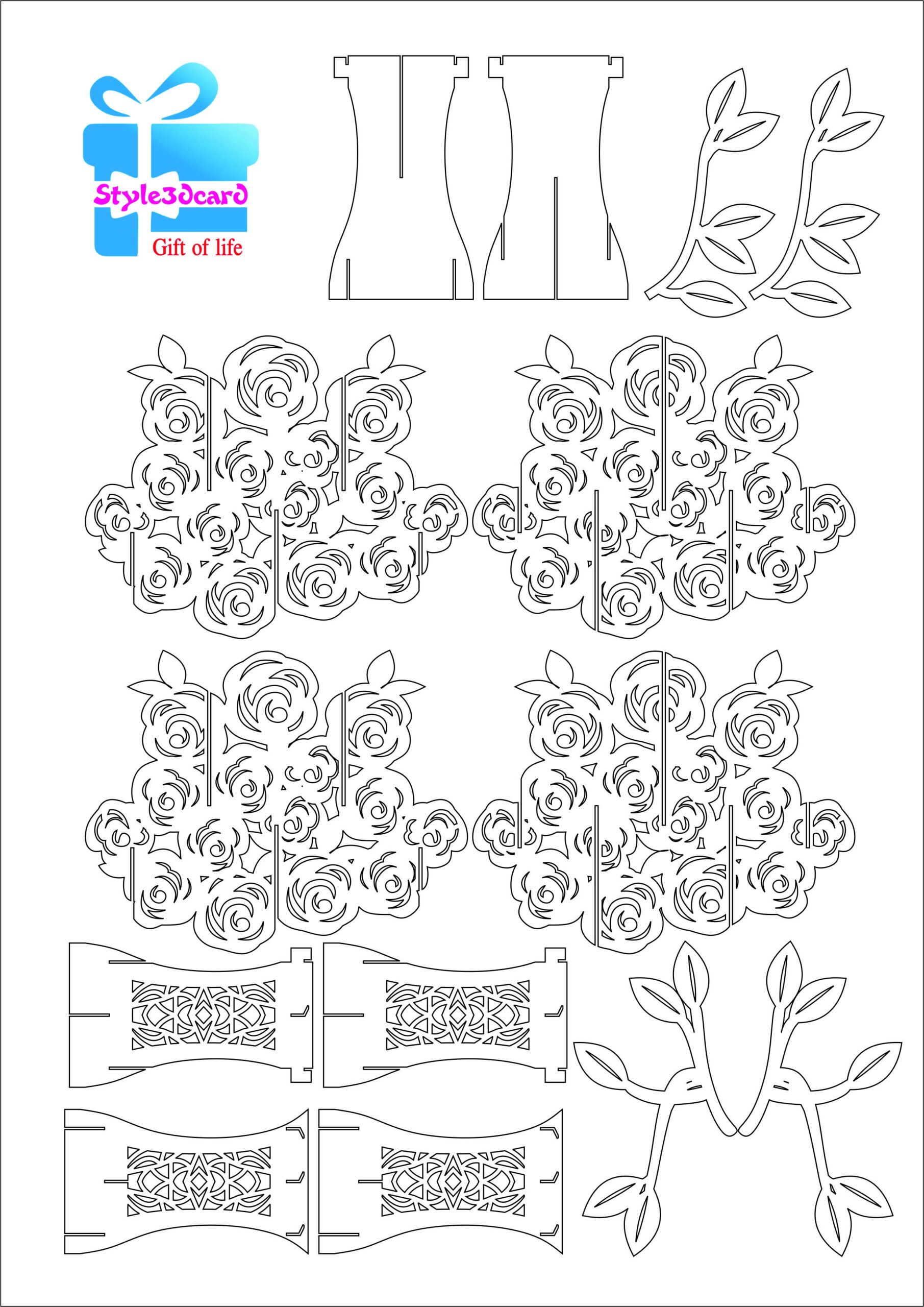 printable kirigami pop up card templates free