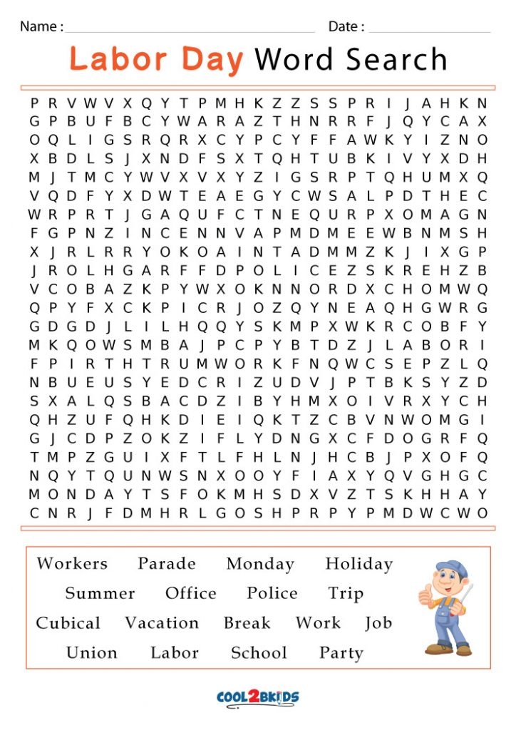 printable labor day activity sheets