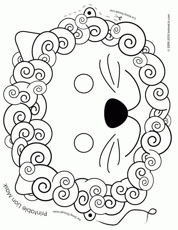 Printable Lion Mask Coloring Page Woo Jr Kids Activities