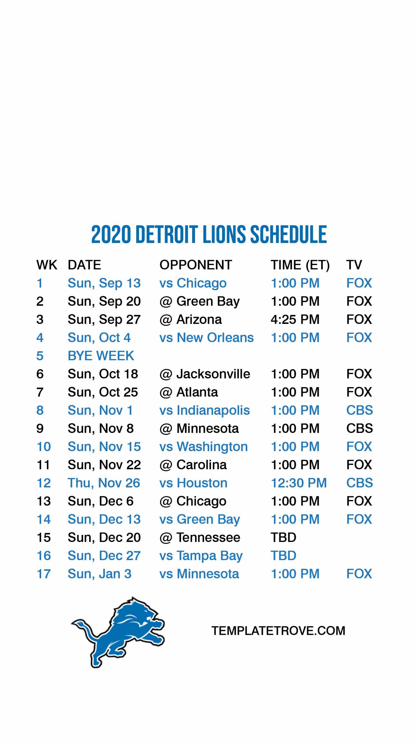 Printable Lions Schedule 2024 Leora Noelani