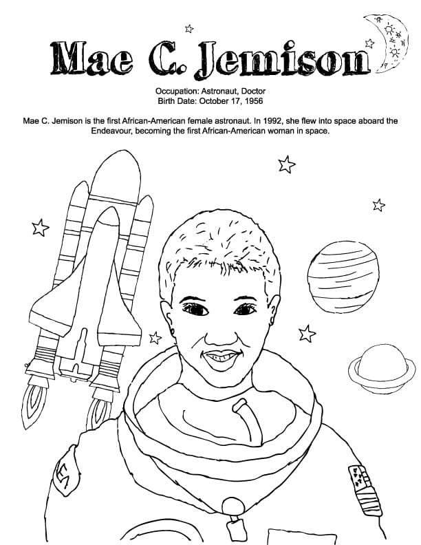 Printable Mae Jemison