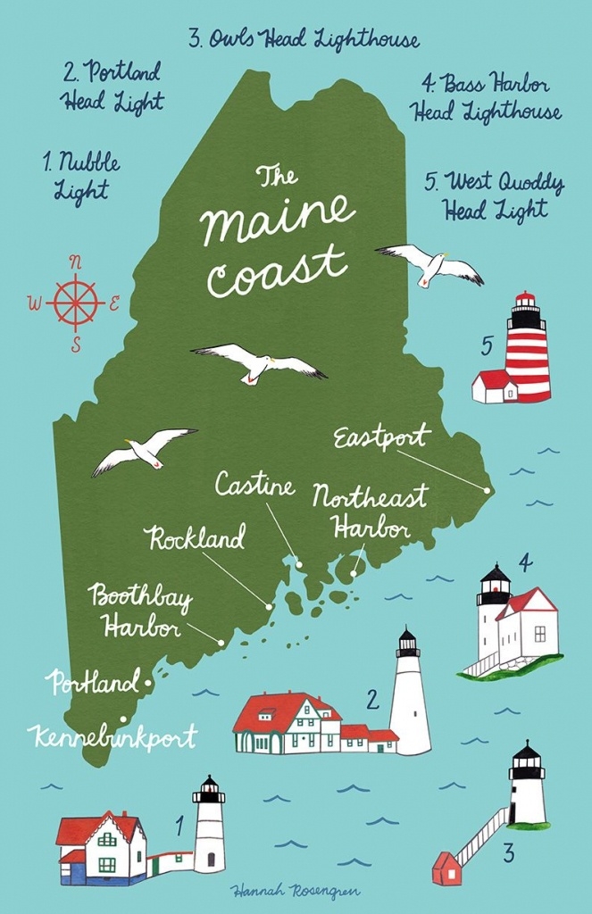 Printable Map Of Maine Lighthouses Printable Maps