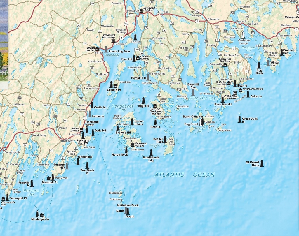 Printable Map Of Maine Lighthouses Printable Maps