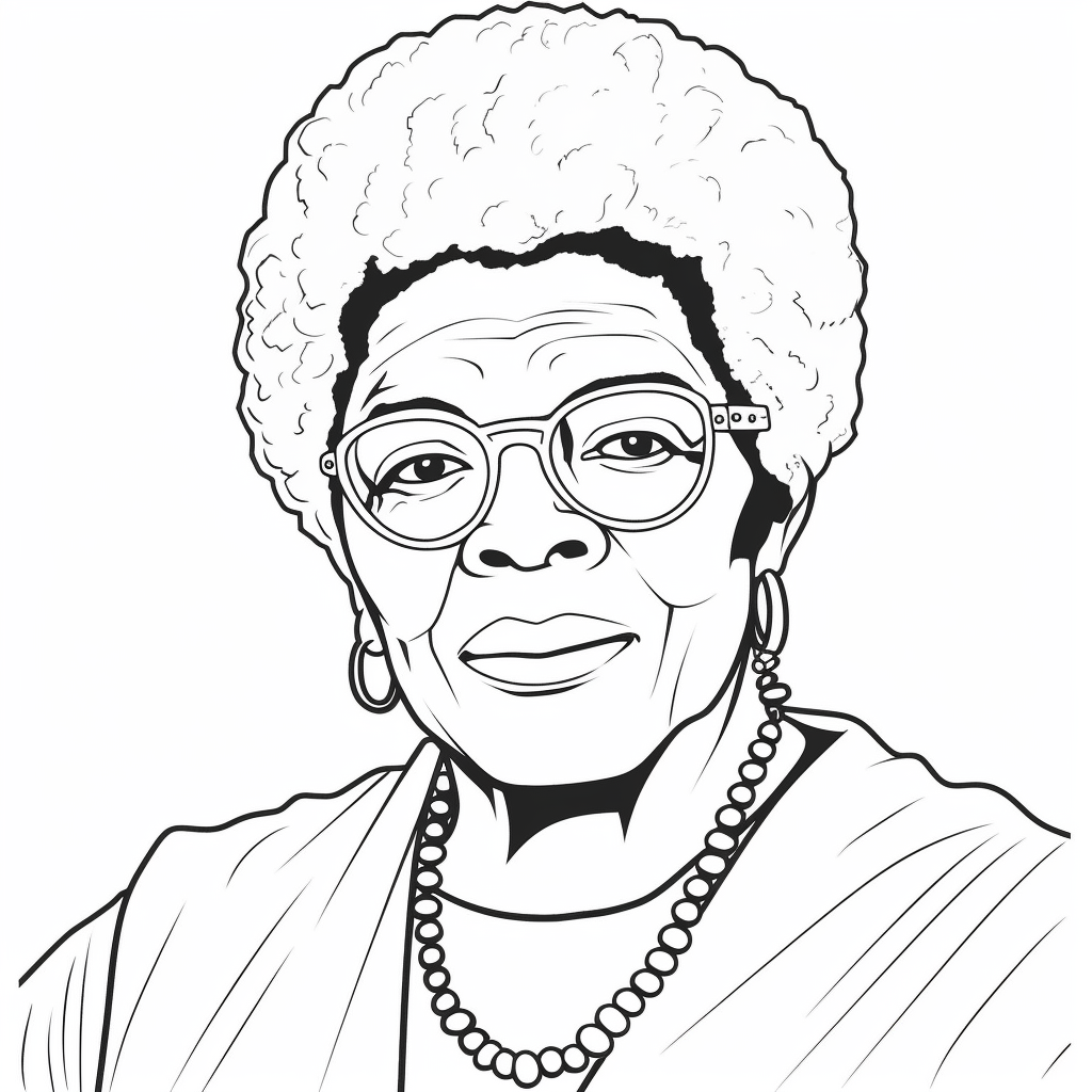 Printable Maya Angelou To Color Coloring Page