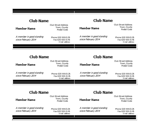 Printable Membership Card Template Free Word Templates