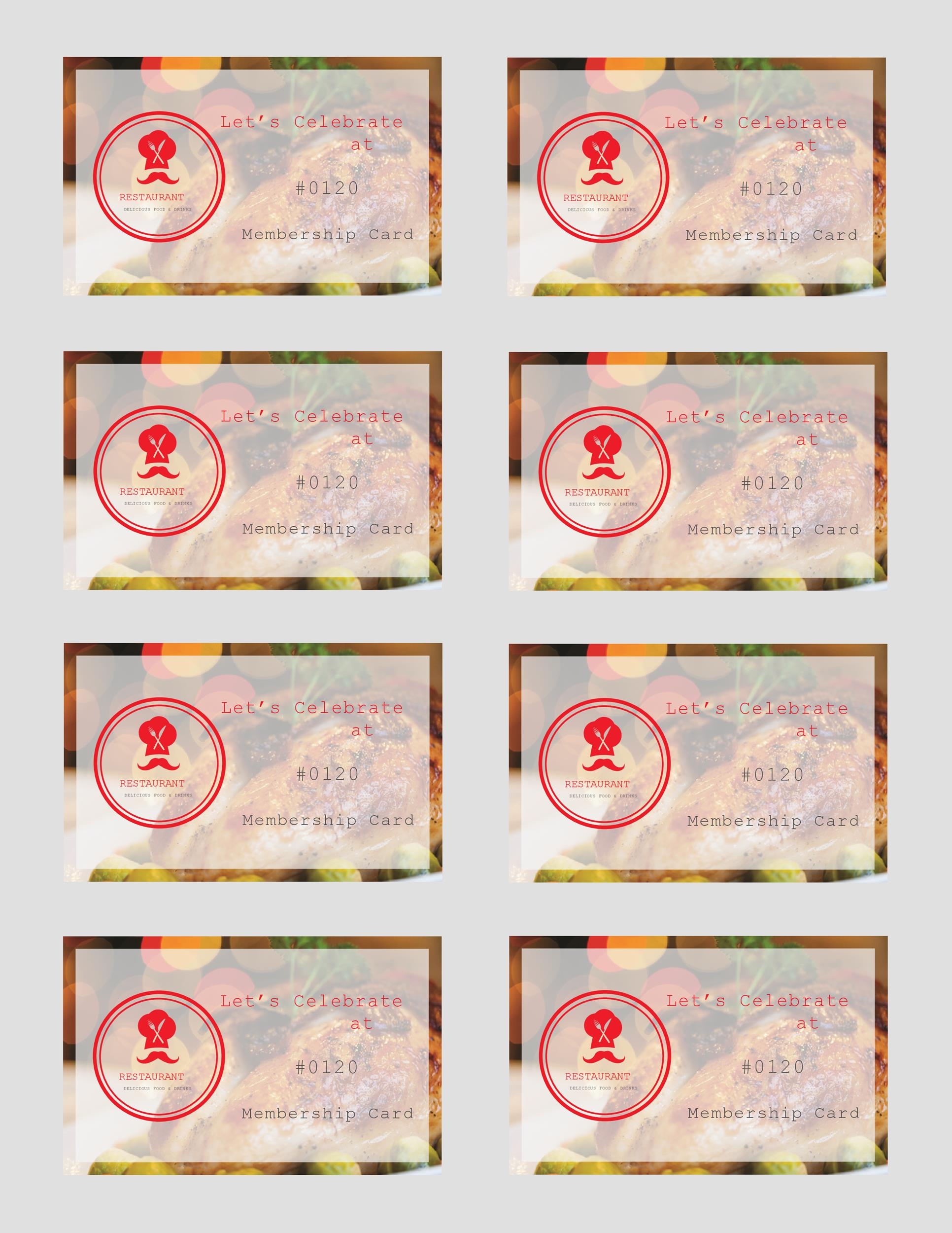 Printable Membership Card Template