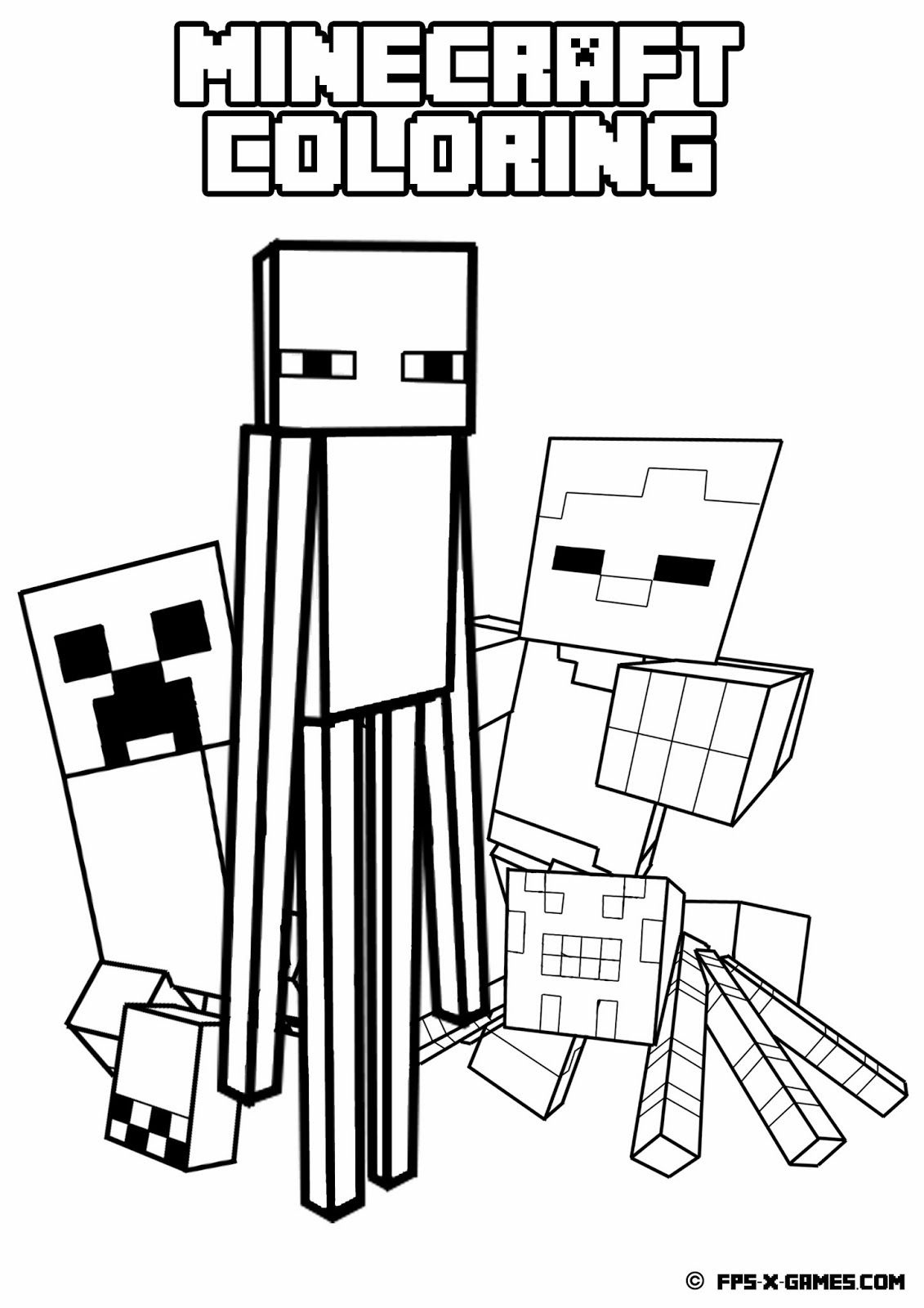 Printable Minecraft Coloring Mob Minecraft Minecraft Coloring 