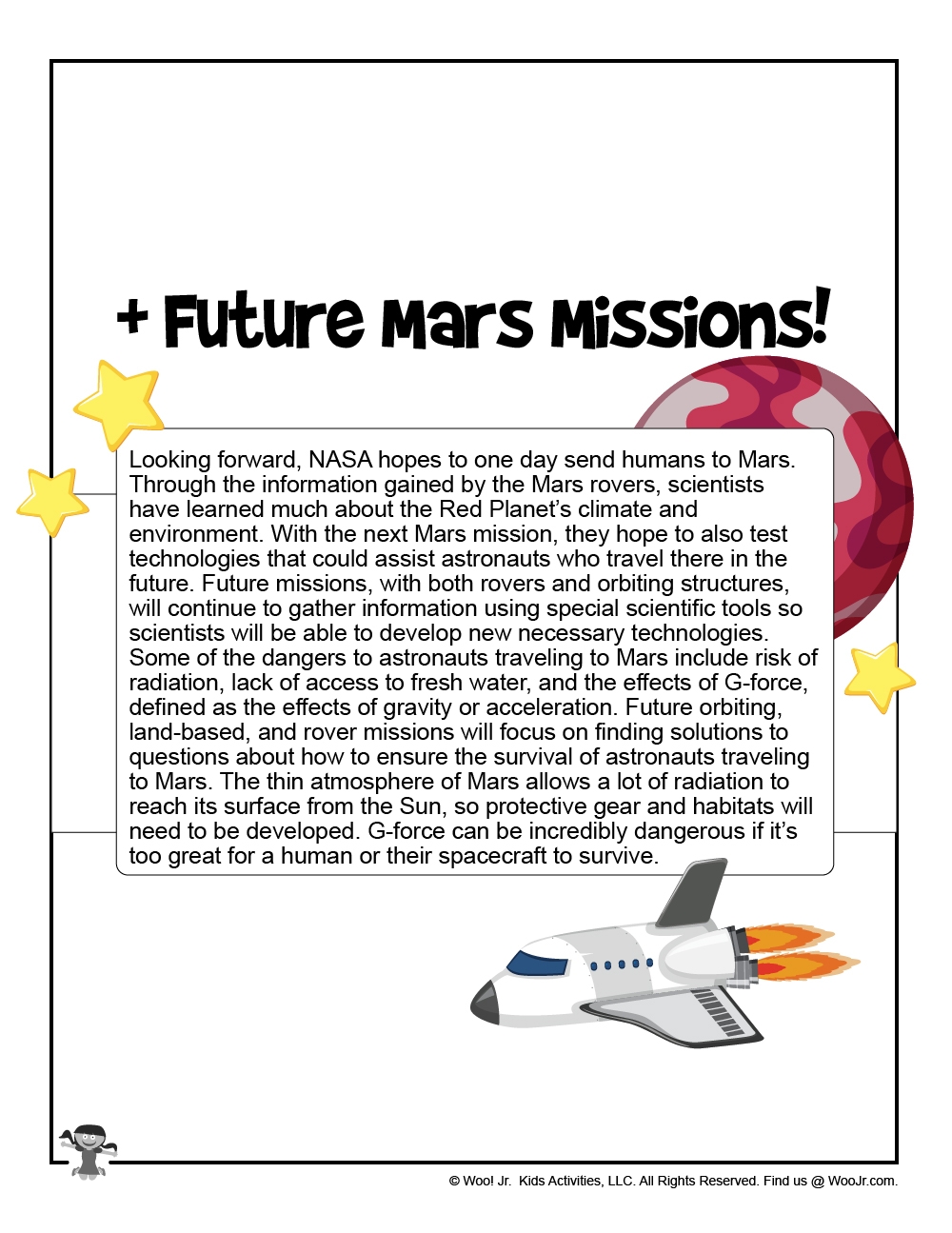 Printable NASA 2020 Mars Lesson For Kids Woo Jr Kids Activities 