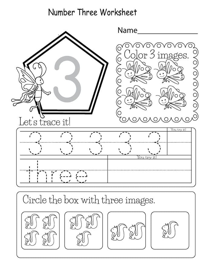 Printable Number 3 Tracing Activity Free Download And Print For You