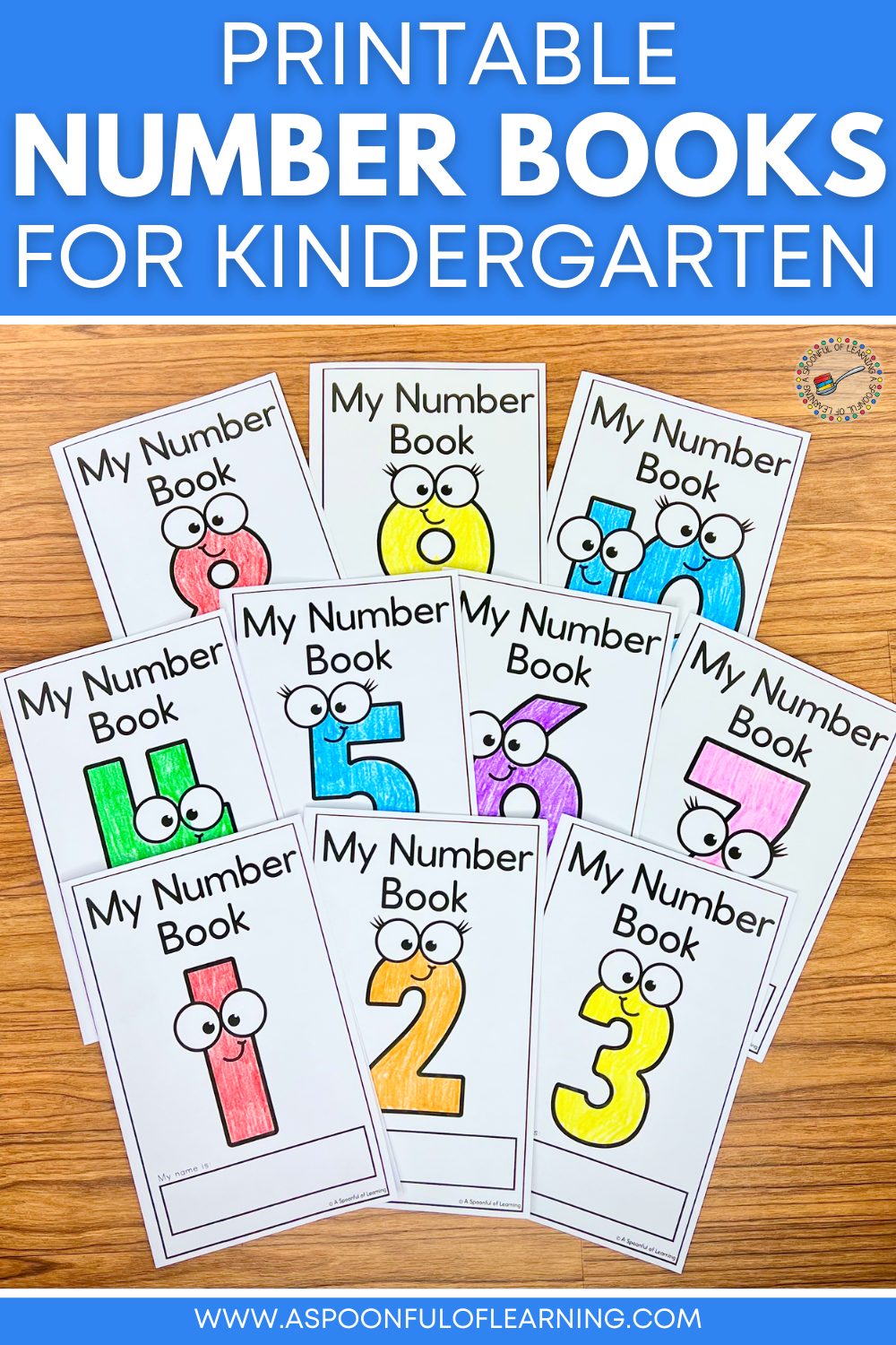 Printable Number Books For Kindergarten A Spoonful Of Learning