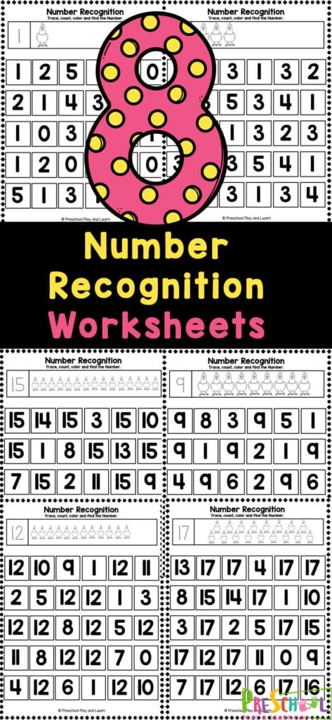 Printable Number Recognition Activities For Preschool FREE 1 10 