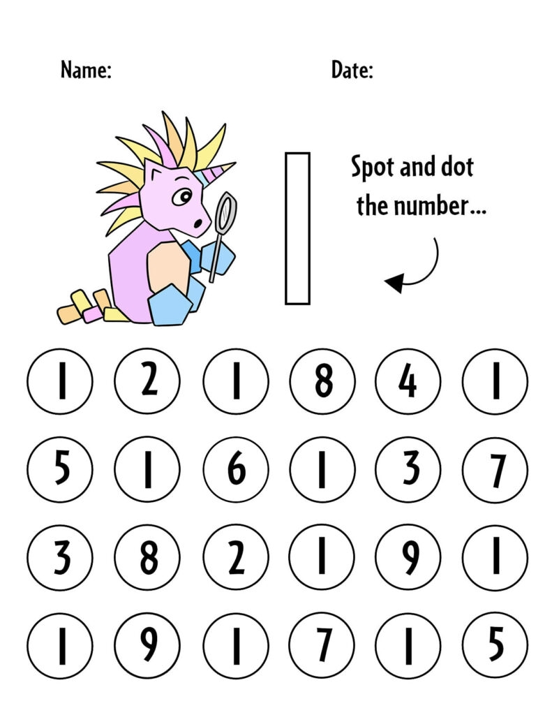 Printable Number Recognition Activities For Preschool Prntbl 